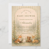 Invitation Baignade de bébé Animaux de la Forêt Rustique (Devant)