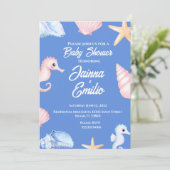 Invitation Baignade de bébé coquillage (Debout devant)