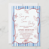 Invitation Baignade de bébé Fête de douches de coquillages de (Devant)