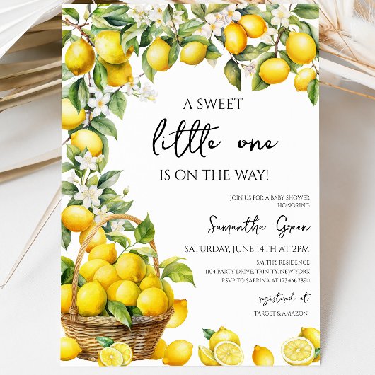 Invitation Baignade de Citron de Main Squeeze pour Bébé