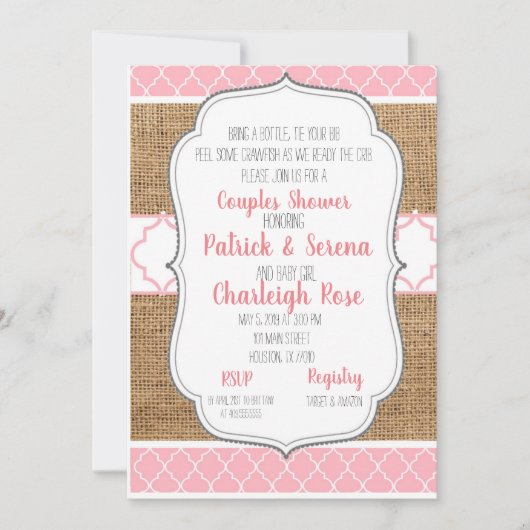 Invitation Baignade de couples de crevettes (Devant)