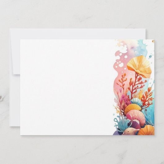 Invitation Baignade d'Hippocampe Fête Prénatale Océanique de (Dos)