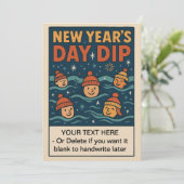 Invitation Baignade du jour de l'an – Événement de natation s (Debout devant)