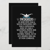 Invitation Baignade Forte Cadeaux De Nage Pour Hommes Femmes (Devant / Derrière)