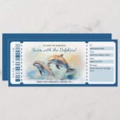 Invitation Baignade surprise avec Voucher cadeau Dolphins (Devant / Derrière)