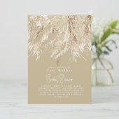Invitation Baigne Bohème Pampas Mariage Moderne (Debout devant)