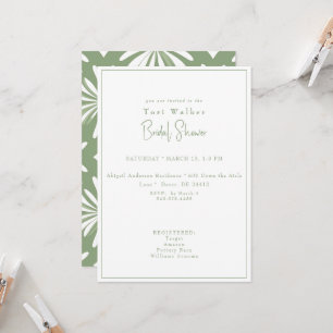 Invitation Baigne de mariage bohème vert et blanc