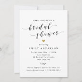 Invitation Baigne de mariage coeurs d'or modernes (Devant)