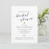 Invitation Baigne de mariage coeurs d'or modernes (Debout devant)