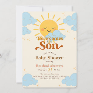 Invitation Baigne de soleil Bohème Ici vient le soleil Baby S