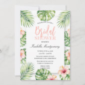 Invitation Baigne tropicale rose de mariage de hibiscus flora (Devant)
