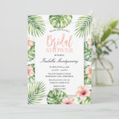 Invitation Baigne tropicale rose de mariage de hibiscus flora (Debout devant)