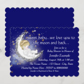 Invitation Baignée Bébé Lune et Retour (Devant / Derrière)