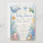 Invitation Baignée Bébé Sous l'Océan (Devant)