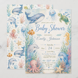 Invitation Baignée Bébé Sous l'Océan