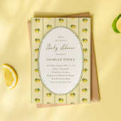 Invitation Baignée de bébé avec motif classique de rayures de