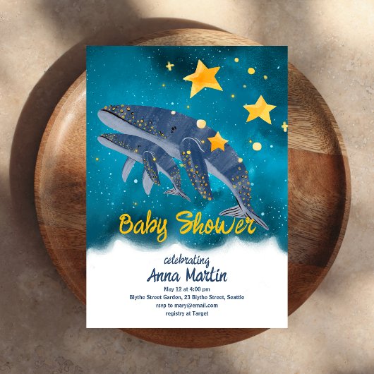 Invitation Baignée de bébé Baleine de conte