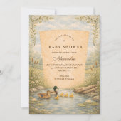 Invitation Baignée de bébé canard vintage (Devant)