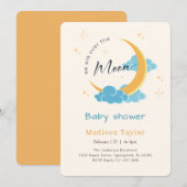 Invitation Baignée de bébé Ciel Lunaire et Étoiles (Devant / Derrière)