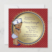 Invitation Baignée de bébé marin ethnique (Dos)