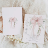 Invitation Baigneuse bébé fille à l'arc rose