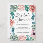 Invitation Baigneuse Bohème Fleurs Mariage (Devant)