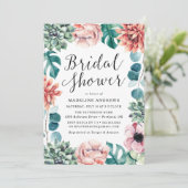 Invitation Baigneuse Bohème Fleurs Mariage (Debout devant)