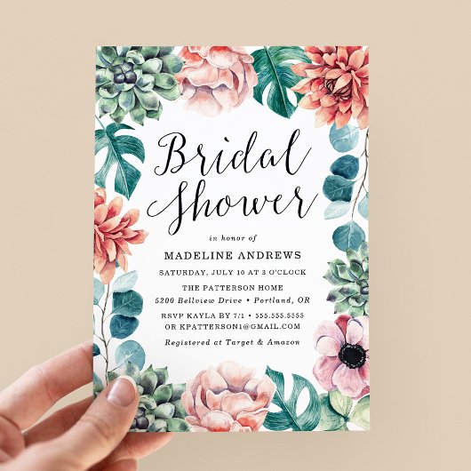 Invitation Baigneuse Bohème Fleurs Mariage