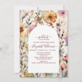 Invitation Baigneuse de bébé Fleurs sauvages aquarelle botani (Devant)