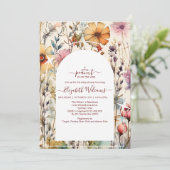 Invitation Baigneuse de bébé Fleurs sauvages aquarelle botani (Debout devant)