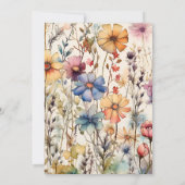 Invitation Baigneuse de bébé Fleurs sauvages aquarelle botani (Dos)