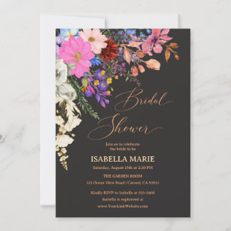 Invitation Baigneuse de fleurs sauvages au lavis pour un mari