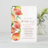 Invitation Baigneuse de mariage aquarelle pêche (Debout devant)