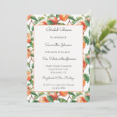 Invitation Baigneuse de mariage aux pêches (Debout devant)