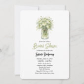 Invitation Baigneuse de mariage dans un pot Mason vert sauge (Devant)