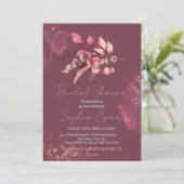 Invitation Baigneuse Rouge Fleurs & Verdure Bordeaux Enterrem (Debout devant)
