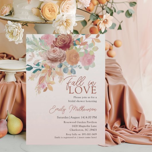 Invitation Baigneuse Terracotta & Blush Fleurs Mariage