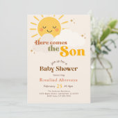 Invitation Baignez dans le soleil Bébé arrive Shower Rétro (Debout devant)
