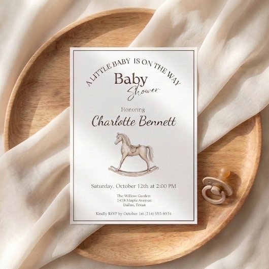 Invitation Baignoire à bascule Fête de bébé Neutre