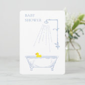 Invitation Baignoire Baignoire en caoutchouc jaune Baby showe (Debout devant)