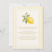 Invitation Baignoire bébé Citron (Dos)