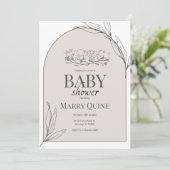 Invitation Baignoire de bébé à la typographie chic (Debout devant)
