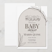 Invitation Baignoire de bébé à la typographie chic (Devant / Derrière)