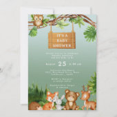Invitation Baignoire de bébé personnalisée Animaux mignons de (Devant)