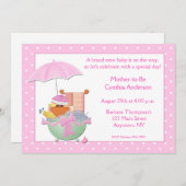 Invitation Bain à canard rose Baby shower (Devant / Derrière)