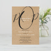 Invitation Bain à distance par la poste Sprinkle Rustic Kraft (Debout devant)