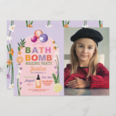 Invitation Bain Bombe Fabriquant Artisanat Photo Anniversaire (Devant / Derrière)
