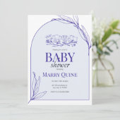 Invitation Bain de bébé à la typographie Chic (Debout devant)