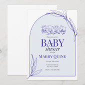 Invitation Bain de bébé à la typographie Chic (Devant / Derrière)