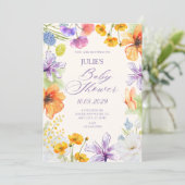 Invitation Bain de bébé aux fleurs à l'aquarelle (Debout devant)